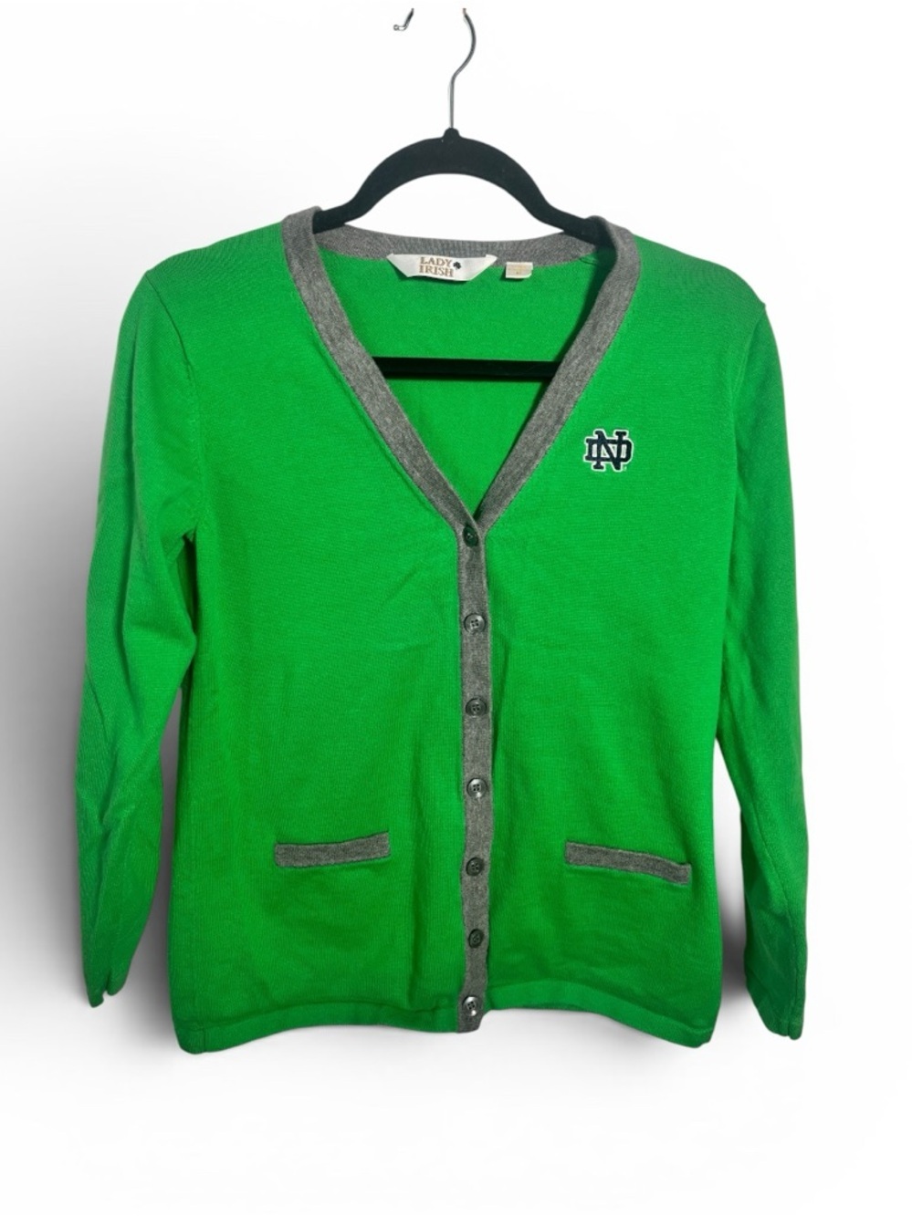Women’s Notre Dame cardigan by Lady Irish 100% cotton